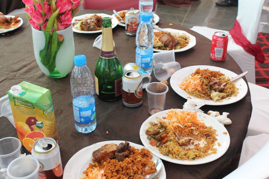 food and drinks at nigerian owanbe party